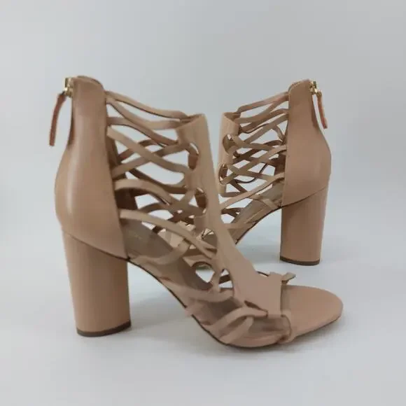 Aldo Astodia Rugby Tan women's Strappy Block Heels Sandals Size 8 B - Picture 14 of 16